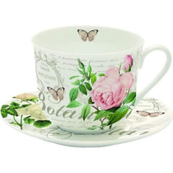 Coffret Tasse - EASYLIFE - Jardin Botanique - Porcelaine Fine - 400 ml - Lavable au Lave-Vaisselle