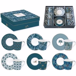 EASY LIFE Coffret de 6 tasses et sous tasses café JUNGLE