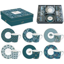 EASY LIFE Coffret de 6 tasses et sous tasses café JUNGLE