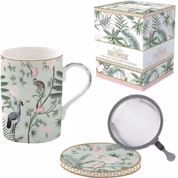 Tisanière - EASY LIFE - WILD TROPICAL - Porcelaine - Filtre inox - 350ml