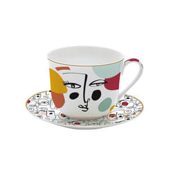 Coffret déjeuner en porcelaine Modernisme 40 cl - Easy Life