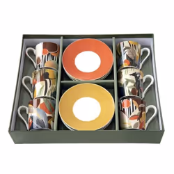 Coffret de tasses à café - EASYLIFE - Kilimanjaro - Porcelaine - 100ml - 6 pièces