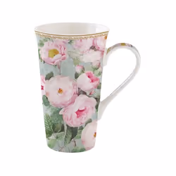Mug en Porcelaine - EASYLIFE - 600 ml - Roses en Bloom - Lavable au Lave-Vaisselle