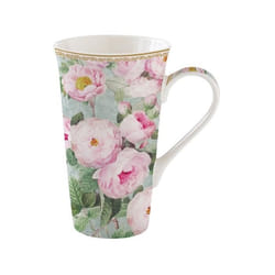 Mug en Porcelaine - EASYLIFE - 600 ml - Roses en Bloom - Lavable au Lave-Vaisselle