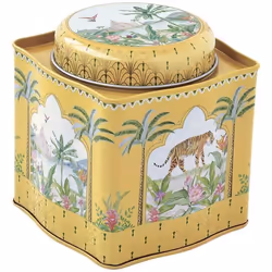 Boîte à thé - EASY LIFE - Paradise Sauvage - Métal - 105x105x11 cm - Jaune