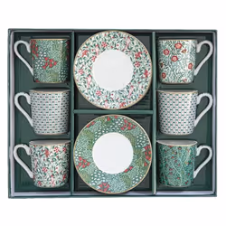 Coffret de tasses à café - EASYLIFE - Floral Fantasy - Porcelaine - 100ml - 6 pièces