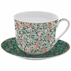 Coffret Tasse Déjeuner - EASY LIFE - Floral Fantasy - 40 cl - Porcelaine - Compatible Lave-Vaisselle