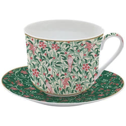 Coffret Tasse Déjeuner - EASY LIFE - Floral Fantasy - 40 cl - Porcelaine - Compatible Lave-Vaisselle