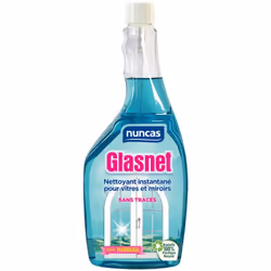 Flacon recharge pour vaporisateur Glasnet, le détergent spécifique pour nettoyer les vitres, les miroirs et le plexiglass. Sa ...