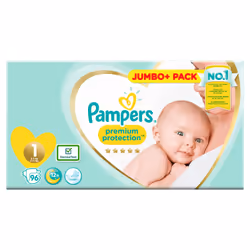 Pampers Premium Protection 81686981, Garçon/Fille, Couche avec élastiques, 2 kg, 5 kg, Multicolore, Velcro