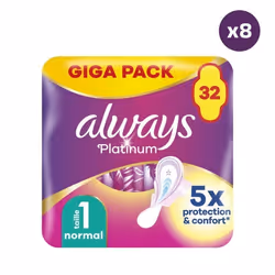 8x32 Serviettes Hygieniques Always Platinum Normal Plus
