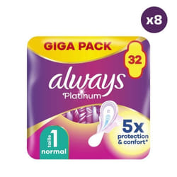 8x32 Serviettes Hygieniques Always Platinum Normal Plus