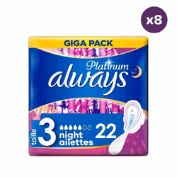 8x22 Serviettes Hygieniques Always Platinum Nuit