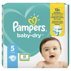Pampers Baby-Dry 81714372 couche jetable Garçon/Fille 5 31 pièce(s)