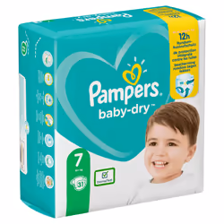 Pampers Baby-Dry 81715566 couche jetable Garçon/Fille 7 31 pièce(s)