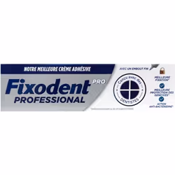 Crème adhésive - Fixodent - Pro Professional - 40g - Tenue imbattable - Liberté alimentaire