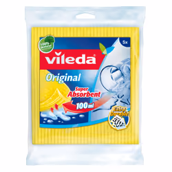 Vileda 142268, Bleu, Rose, Jaune, Rectangulaire, Cellulose, Coton, Fibre, Lavage à la main, Monochromatique, Chine