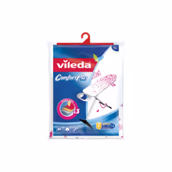 Vileda Comfort Plus, Housse de planche à repasser, Coton, mousse, Polyester, Polyuréthane, Rose, Blanc, Image, 45 cm, 130 cm