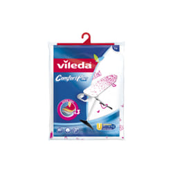 Vileda Comfort Plus Housse de planche à repasser Coton, mousse, Polyester, Polyuréthane Rose, Blanc