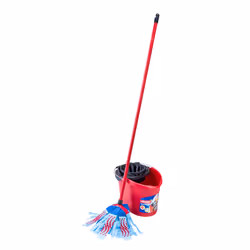 Vileda 138178 seau et système de lavage Réservoir unique Noir, Bleu, Rouge