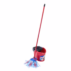 Vileda 138178 seau et système de lavage Réservoir unique Noir, Bleu, Rouge
