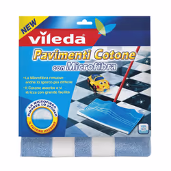Vileda 137432, Serpillère, Bleu, Blanc, Coton, Microfibre, 1 pièce(s), 500 mm, 500 mm