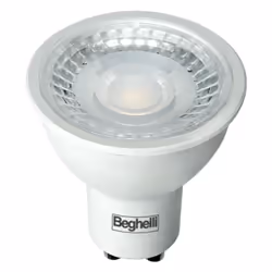Lampe spot LED Beghelli Puissance 4 Watt Corps GU10 Tension d'alimentation 230V Lumière chaude 3000K 280 lumen Dimensions dia ...