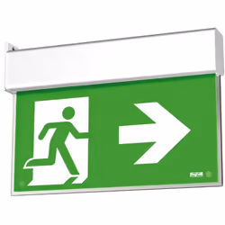 Lampe de secours Beghelli UP LED EXIT DF30M SA, avec les caractéristiques suivantes : Alimentation électrique 230Vac ± 10% 50 ...