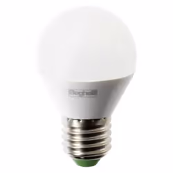 Ampoule Beghelli SFERA SAVING LED, avec les caractéristiques suivantes : Puissance 5W Connexion E27 Lumière froide 6500K Clas ...