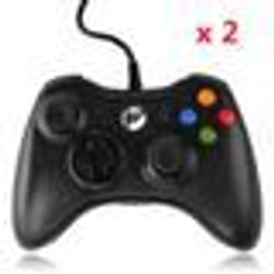 Manette de jeu - Qumox - Xbox 360 - Filaire - Lot de 2 - Compatible PC Windows