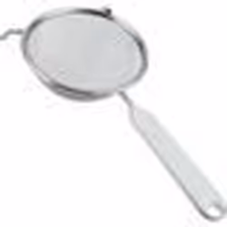 Passoire tamis à manche - D : 14 cm - aluminium et plastique - blanc