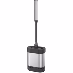WC-Garnitur Cleany Silikon flach flexibel 47,5x7,5x13 cm Edelstahl/schwarz Hauteur 24 cm Mélange de matériaux Polypropylene P ...
