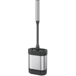 Metaltex - WC-Garnitur Cleany Silikon flach flexibel 47,5x7,5x13 cm Edelstahl/schwarz