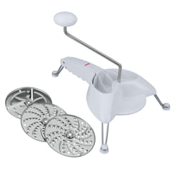 Metaltex Julienne Râpe tournante Acier inoxydable, Blanc