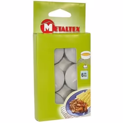 Bougie chauffe plat x6 blister - METALTEX - Blanc