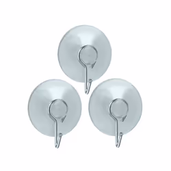 Lot de 3 crochets à ventouse - Pour accrocher vos torchons, serviettes ou maniques - Ventouse transparente et crochet en inox ...