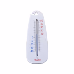 Thermomètre 14 cm Blanc - Utilisation en intérieur ou en extérieur - Température de -40°C à +50°C - Sans mercure - Corps en p ...