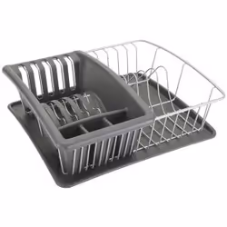 Metaltex AQUATEX-PLUS, Égouttoir, Support, Dessus de table, Vaisselle, Gris, Plastique
