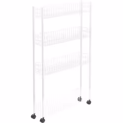 Chariot de salle de bains/cuisine - Metaltex - Extra Slim - Acier blanc - 4 niveaux - 16 cm de large