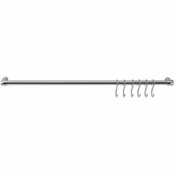 DESCRIPTION DU PRODUIT: Barre en métal chromé de 60 cm de long, équipée de six crochets chromés. Idéal pour organiser et affi ...