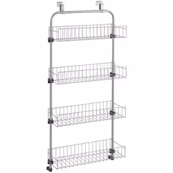 Étagère de porte Metaltex Avec 4 niveaux Dimensions : 17 x 45 x 103 cm Couleur : argent Matériau : métal