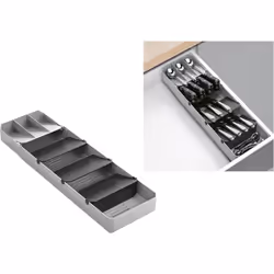 Besteck Organizer Uni-Fit verstellbar Hauteur 6 cm Mélange de matériaux PP Volume net (m³) .024 Poids .416 Taille de l'emball ...
