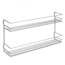 Space Saver Smart Kitchen Pepito Étagère à épices 2 niveaux 36 x 8 x 19 cm Argent - Metaltex