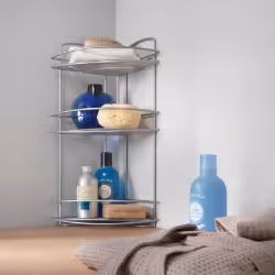 Metaltex Onda 3-Tier Corner Bathroom Shelf