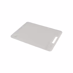 Planche à découper en polyéthylène 34x23 cm - Planche rectangulaire avec poignée - Avec rigole tout autour - Coloris blanc. C ...