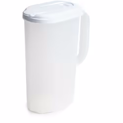 Pot Gradué Avec Fermeture Pour Porte De Réfrigérateur 2l Metaltex. Corps En Pp Blanc Translucide. Couvercle Pp Blanc.