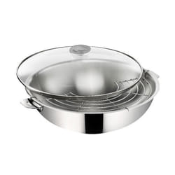 Lagostina Wok 30 Cm Inox + Grille + Couvercle - Salvaspazio+