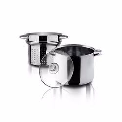 Aeternum Y0VEPSN220 Casserole à pâtes 6 L 22 cm Acier inoxydable, Verre trempé