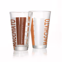 Borgonovo Latte Macchiato, Marron, Verre, 330 ml, 80 mm, 80 mm, 130 mm
