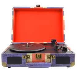 New Majestic TT-43 BT/USB/SD/AX, Tourne-disque entraîné par courroie, Bleu, Rouge, Blanc, 33,45,78 tr/min, Numérique, Cartouc ...